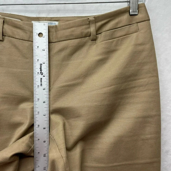 Van Heusen Studio Pants Women's Sz 4 Camel Brown Cropped Slim Fit Stretch Pocket - Picture 5 of 12